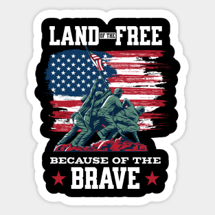 Land Of The Free Because Of The Brave Sticker